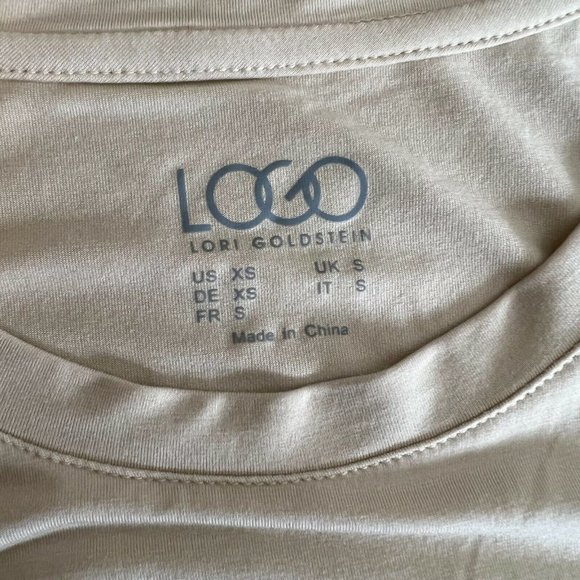 LOGO Lori Goldstein Knit Tank Size XS Exaggerated Asymmetric Hem Coconut A305434 - Picture 6 of 12